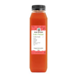 Product shot of the Flora Flush cold pressed juice.